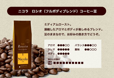 業務用1kg（豆のまま）ニコラ ロシオ（フルボディブレンド）コーヒー豆1kg