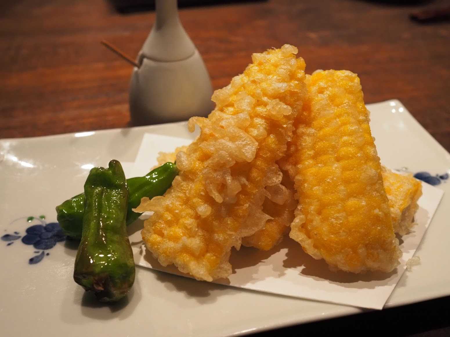 旬の味、トウモロコシの天ぷら