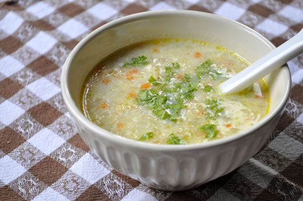 オートミールとレンズ豆のスープ